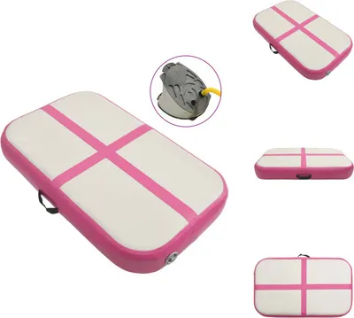 Obrázek produktu pro vidaXL Nafukovací gymnastická podložka s pumpou 60x100x10 cm PVC růžová - Podložky na jógu a pilates