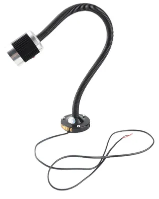 Image de Lampe à col de cygne avec base magnétique ronde, pour machines-outils CNC industrielles, tours, éclairage de travail, tension AC 220V, 3W