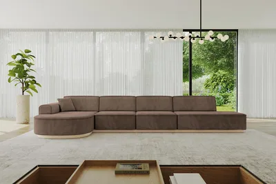 Produktbild von ALTDECOR Ecksofa in L-Form ARRIO-L3 - 413x171x83 cm Braun -  Corner Sofa Bett Eckcouch Couch  Wohnlandschaft Cauchsofa