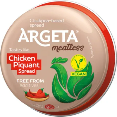 Produktbild von Argeta Fleischloser Hähnchenaufstrich Pikant 95g – Veganer, proteinreicher Brotaufstrich