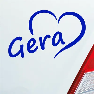 Produktbild von Auto Aufkleber Gera Herz Stadt City Liebe Love Heimat 13x8 cm Dunkelblau Sticker Heckscheibenaufkleber