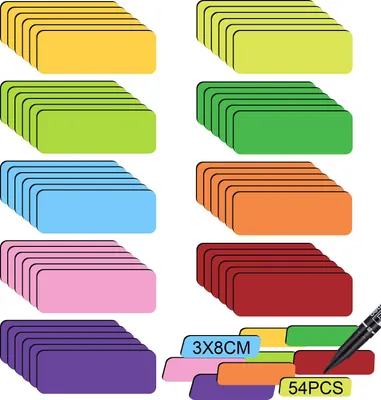 Obrázek produktu pro 54 magnetických, stíratelných štítků - 9 barev