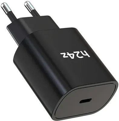 Obrázek produktu pro 25W rychlonabíječka USB-C s kabelem USB-C nebo iOS pro iPhone – kompatibilní s iPhone, Samsung Galaxy, iPad, MacBook, Huawei, Xiaomi, OnePlus, Google Pixel – napájecí adaptér PD 3.0 pro rychlé nabíjení – Černá / Bez