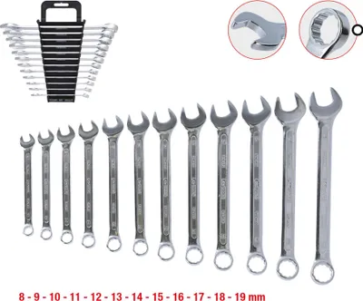 Productafbeelding van RINGSLUITELSET MET SLEUTELS, 12-DELIG, 8-9-10-11-12-13-14-15-16-17-18-19 mm