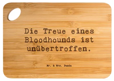 Produktbild von Mr. & Mrs. Panda Frühstücksbrett Spruch Bloodhound Treue - Transparent - Geschenk, Holzbrett, vesperbrett, Hunderassen, Vielfalt, Beschreibung, Hunderasse, Pflege, Brett