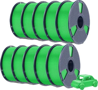 Image de Filament pour imprimante 3D, haute résistance, ténacité, PETG vert, 10 rouleaux