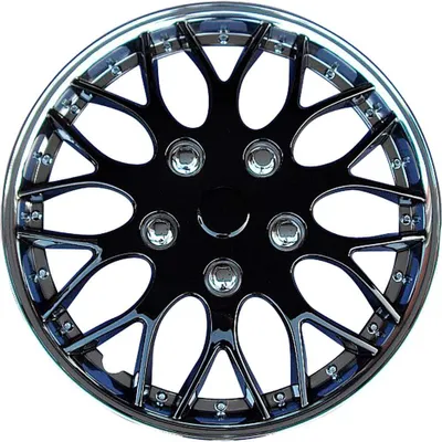 Immagine prodotto di AutoStyle, set di 4 copriradiali Missouri, 13 pollici, cromo/nero