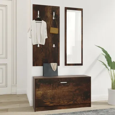 Produktbild von Möbel 3-tlg. Flurmöbel-Set Räuchereiche Holzwerkstoff - Schuhregale 2024