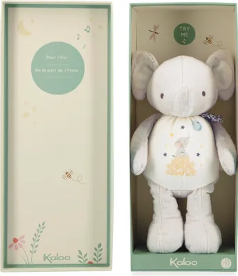 Image de Peluche Kaloo éléphant musique - peluche sonore recyclée