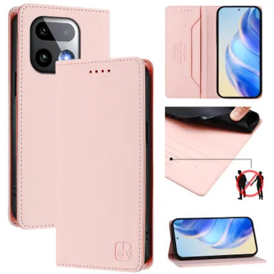 Produktbild von Lederhülle für Realme 16 Pro+ Hülle Flip Brieftasche Kartenfächern Ständer Schutzhülle Pink