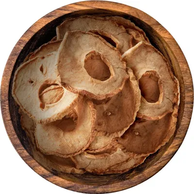 Produktbild von Apfelchips, getrocknet, Apfelringe ohne Zuckerzusatz & ungeschwefelt, 100g