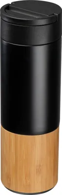 Produktbild von Vakuum Trinkflasche / aus Edelstahl und Bambus / Füllmenge 0,5l