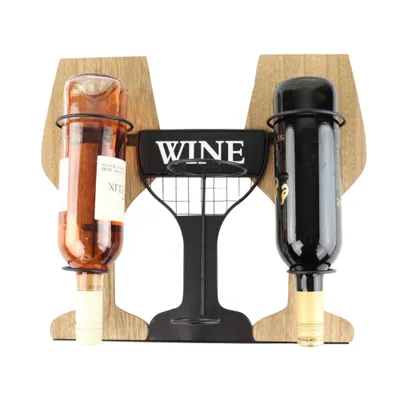 Produktbild von Orange85 Weinregal Weinständer Hängend 39x11x35cm Metall und Holz