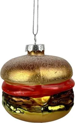 Obrázek produktu pro Ozdoba Vánoční Hamburger 7,5X8,5Cm Sklo