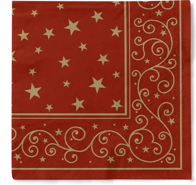Produktbild von Sovie HORECA Weihnachtsserviette Liam in Bordeaux aus Tissue 33 x 33 cm, 100 Stück