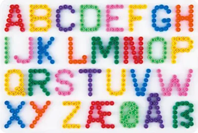 Immagine prodotto di Hama Bügelperlen 272 HAMA Stiftplatte "Buchstaben - ABC", weiß