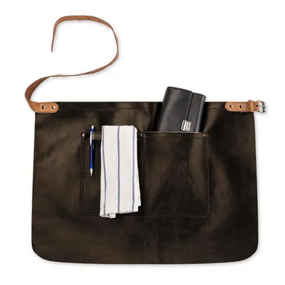 Produktbild von TIP HUNTER SOFT Leder Service Barista Zapf BBQ Kellner Schürze kurz One Dark Brown