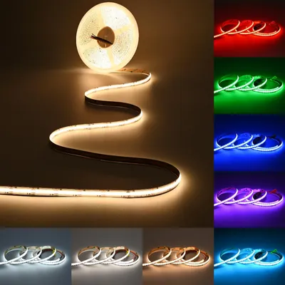 Imagen del producto de Tira de LED COB de 24V de 10 metros, con 840 LEDs por metro, ideal para uso interior y con conexión continua