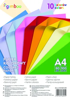Zdjęcie produktu dla Papier kolorowy neonowy 10 kolorów 100 arkuszy