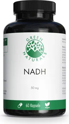 Zdjęcie produktu dla GREEN NATURALS NADH w wegańskiej i wysokiej dawce, 60 kapsułek