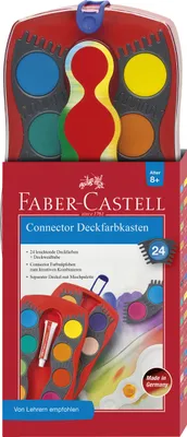 Zdjęcie produktu dla Nieprzezroczyste pudełko Faber Castell Connector z 24 jaskrawymi kolorami