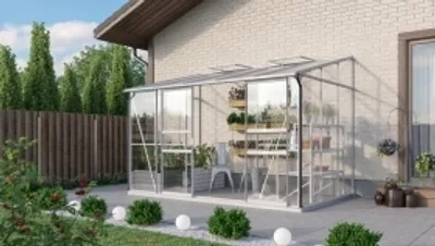 Produktbild von Vitavia Anlehn-Gewächshaus "Osiris 6500" aluminium eloxiert 6,5 m² 3 mm ESG, 6 mm HKP