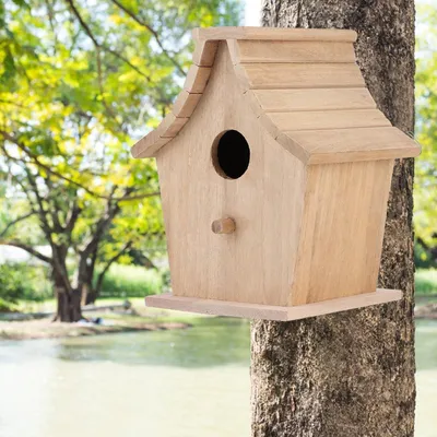 Produktbild von Holz Vogelhaus, Hängendes Nistkasten, für Papageien und Wellensittiche, für Außen, Dekorativ