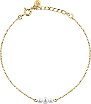 Produktbild von Vergoldetes Armband mit Kunstperlen Silber LPS05AWV87