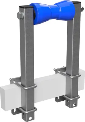 Immagine prodotto di Rullo di chiglia in poliuretano con supporti rotolo rimorchio per barca zincato SUPROD, B=180, L=450 mm, blu