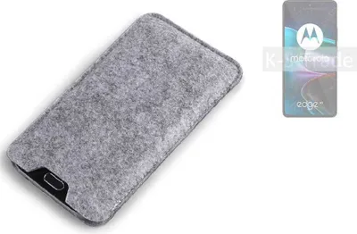 Produktbild von K-S-Trade Filz Handyhülle kompatibel mit Motorola Edge 30 Schutzhülle Filztasche Filz Tasche Case Sleeve Handy Hülle Filzhülle grau