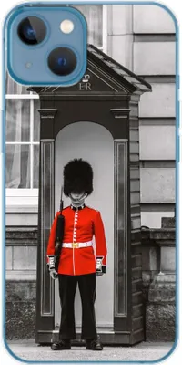 Produktbild von König Design Hülle kompatibel mit Apple iPhone 14 Kunststoff Soft Handyhülle - Handy Case England Bobby