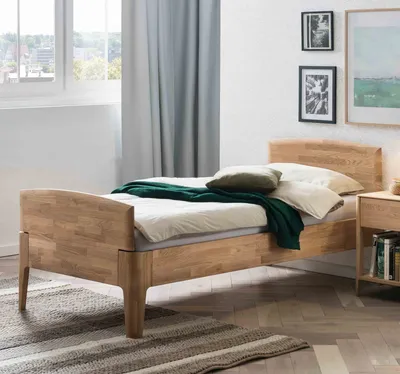 Produktbild von HASENA Komfortbett Seniorenbett Luano 30 Eiche bianco massiv 90x200