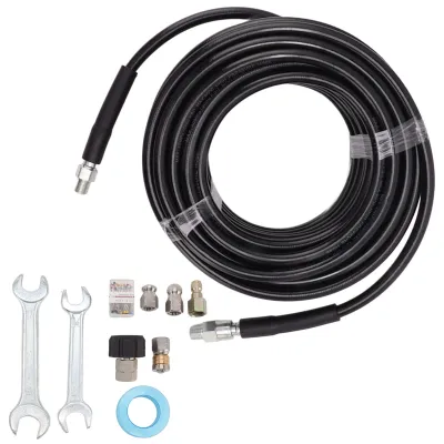 Rohrreinigungsset, 15 m Schlauch, 5800 PSI, Edelstahl