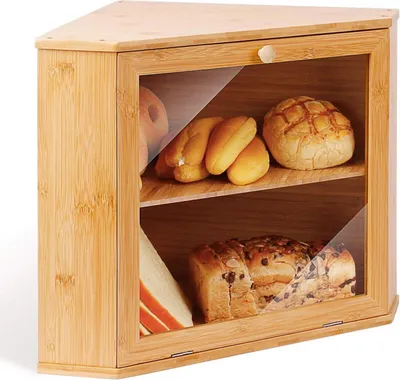 Produktbild von Bambus Brotkasten 2 Etagen lebensmittelecht pflegeleicht 32x32x34cm