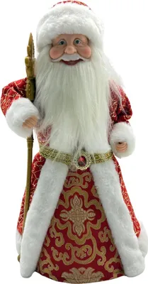 Produktbild von Dekofigur Weihnachtsmann in Rot-Gold mit Süßigkeitenfach 40 cm Väterchen Frost