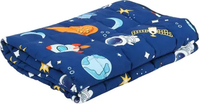 Image de Isomedix 26897 Couverture lestée anti-stress pour enfants de 4 kg, 100 x 150 cm, bleu