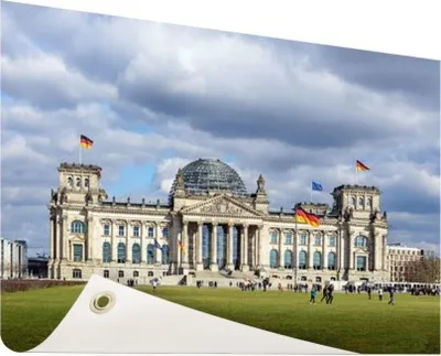 Produktbild von Gartenposter - 120x80 cm - Reichstagsgebäude bewölkt  - Modernes Wandbilder - Europäische Städte