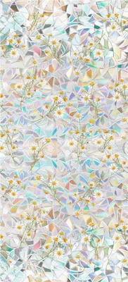Produktbild von Schillernde Fensterfolie mit grünem Blatt- und Blumenmuster, nicht klebender Glasaufkleber, wiederverwendbare Sichtschutzfolie für Wohnzimmer, Schlafzimmer, Badezimmer