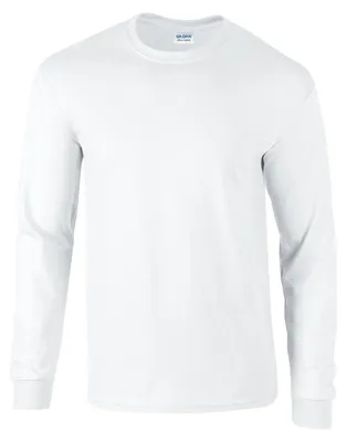 Image de Gildan - T-shirt épais pour homme/femme, unie, manches longues FK2728 (S) (blanc)
