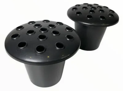 Kunststoff-Blumentöpfe für Grabschmuck, 2er-Pack, schwarz