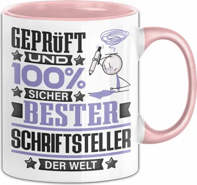 Produktbild von Schriftsteller Geschenk Lustiger Spruch für Schriftsteller Geschenkidee Bester Schriftsteller Der Welt (Rosa)