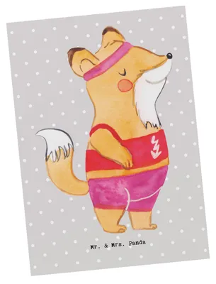 Produktbild von Mr. & Mrs. Panda Postkarte Sportlehrerin Herz - Grau Pastell - Geschenk, Ansichtskarten, Grußkarte, bildkarte, Postkarten, Ansichtskarte
