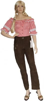 Produktbild von Lange Damenlederhose Damen Trachten Lederhose Ziegenvelour, Größe:38