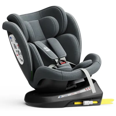 Produktbild von TWT I-SIZE Grau Kindersitz mit 360 Grad drehbarem Isofix-System-BUF BOOF 0, 36 kg