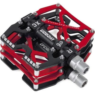 Produktbild von Fahrradpedale MTB CNC Aluminiumlegierung rutschfest Cr-Mo Spindel 3 Lager 9/16" Rot