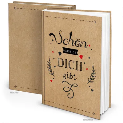 Produktbild von Geschenkbuch Schön, dass es dich gibt DIN A5 leeres FreundebuchOhne Metallecken