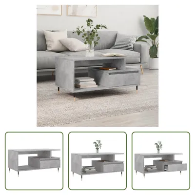 Produktbild von The Living Store Couchtisch Betongrau 90x49x45 cm Holzwerkstoff