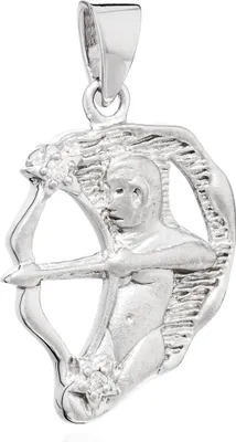 Produktbild von NKlaus Kettenanhänger Sternzeichen Schütze 925 Silber matt Zirkon weiß Zodiac Horoskop 14148
