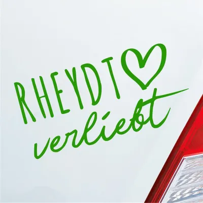Produktbild von Auto Aufkleber Rheydt verliebt Herz Stadt Heimat Liebe Car 19x10 cm Hellgrün Sticker Heckscheibenaufkleber