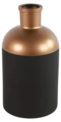 Produktbild von Countryfield Blumen oder Deko-Vase - schwarz/kupfer - Glas - luxuriose Flaschenform - 14 x 26 cm